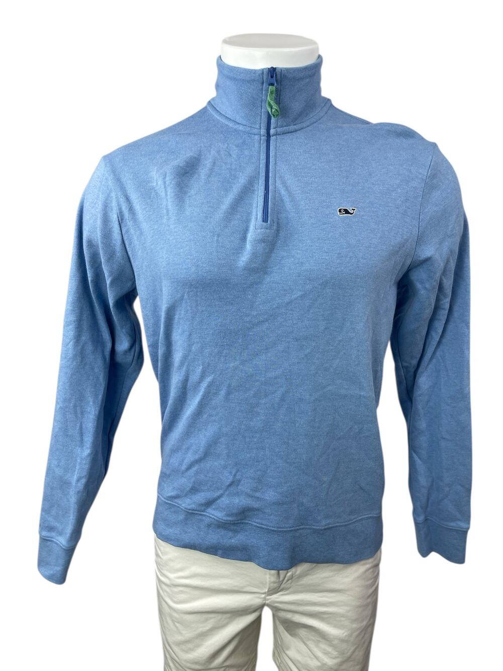Vineyard Vines Men's Blue Quarter Zip High Neck Long Sleeve Sweater Top Size S